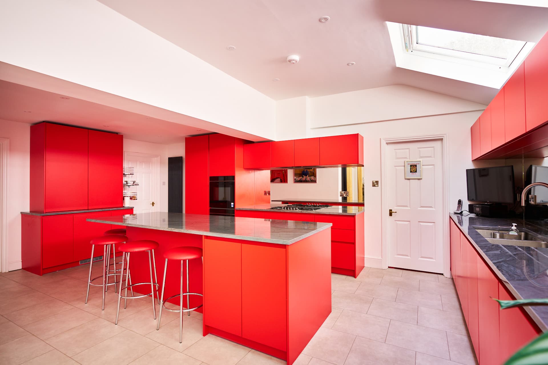 Sussex Modern Red Kitchen